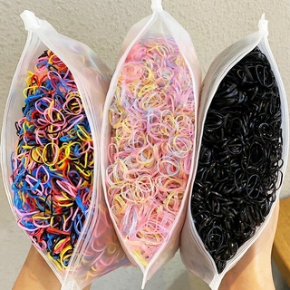 1000PCS/Bag Girls Colorful Elastic  Disposable Children Kids Rubber Bands Ponytail Holder Hair Accessories