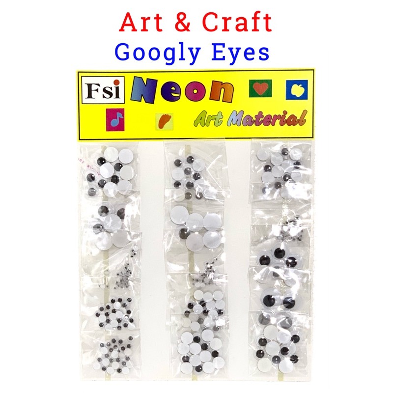 FSI Arts & Crafts Googly Eyes in Card ( assorted google eyes ) Shopee