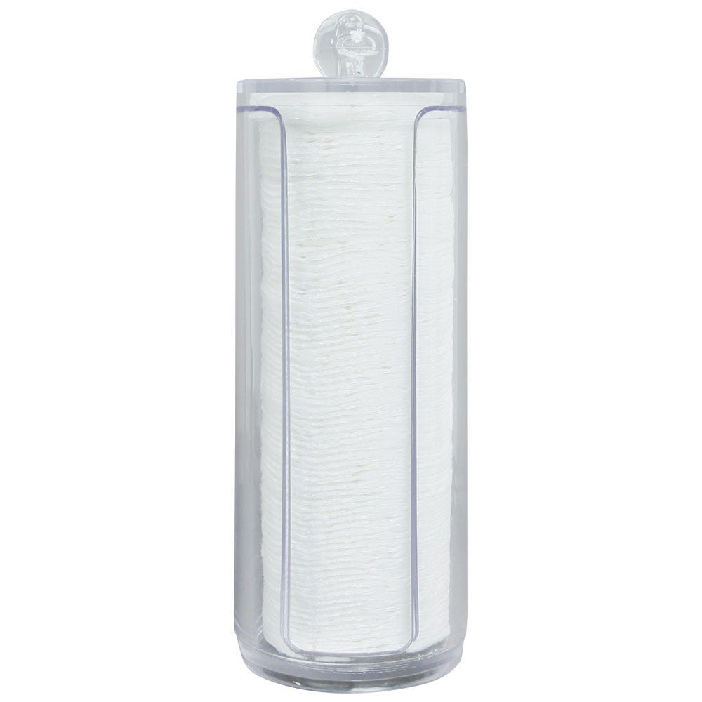 Clear Acrylic Cylindrical Cotton Pad Organizer Storage Box Shopee
