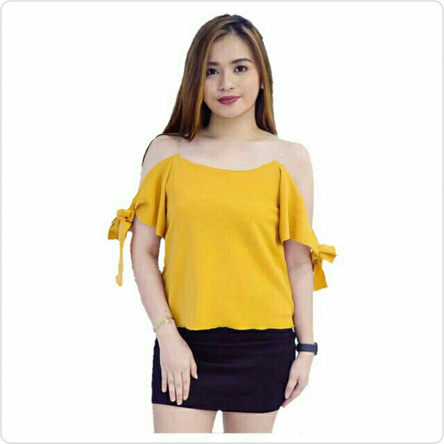 transparent off shoulder top