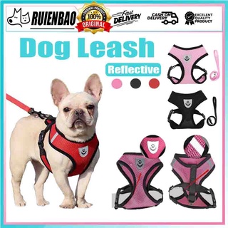 Ruienbao Dog Harness Vest Reflective Walking Lead Leash For Puppy With Set Adjustable Collar