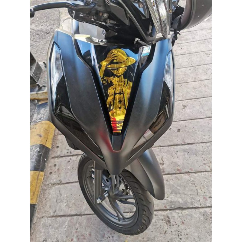 Honda Click V Luffy Onepiece Front Sticker Gold On Black Sticker Shopee Philippines