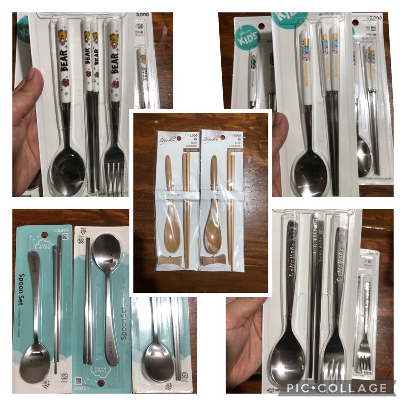 Daiso Korea Spoon Fork and Chopsticks Cutleries Set Shopee Philippines