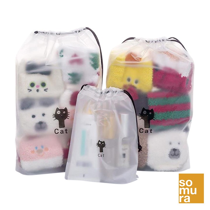 Cartoon bear waterproof travel storage bag bundle pocket bag packing bag  mini pouch 1/2 (SSC292) | Shopee Philippines