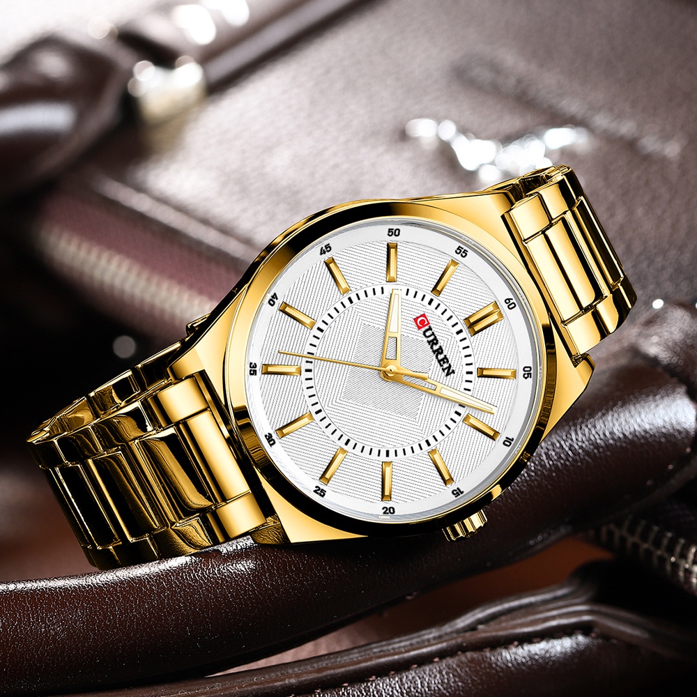CURREN Men's Watches Fashion Simple Casual Business Sports Stainless Steel Quartz Waterproof 8407X
