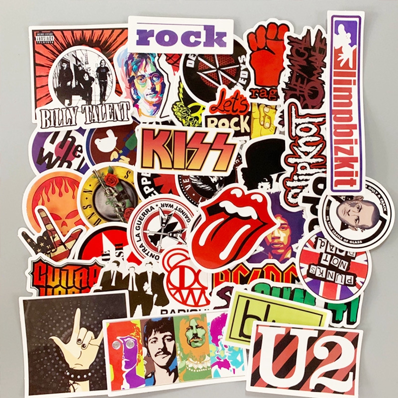 52 Pieces Rock Band Logo Graffiti Stickers | Shopee Philippines