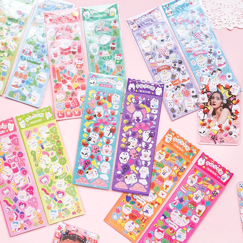 MOHAMM 2 Sheets Kawaii Rainbow Color Cartoon Stickers | Shopee Philippines