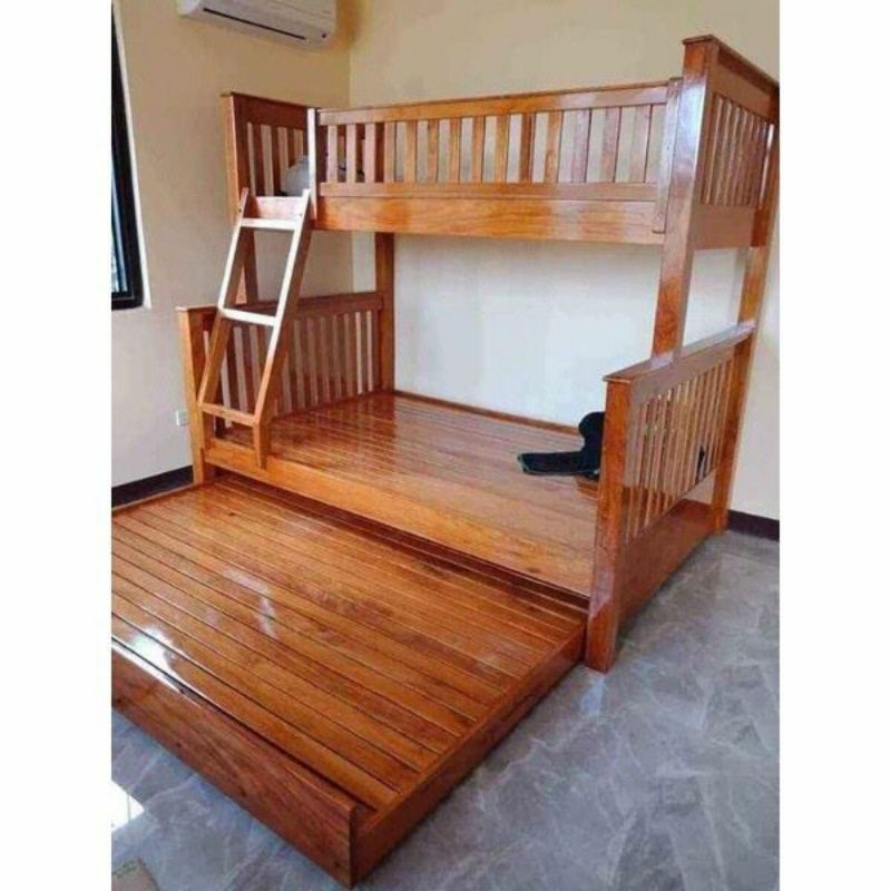 Brand new original brown wooden double decker bed Shopee Philippines