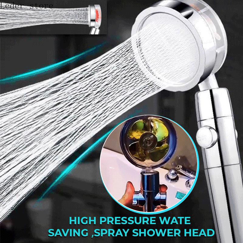 2021 HighPressure Fan Shower Head Water Saving Rainfall Propeller