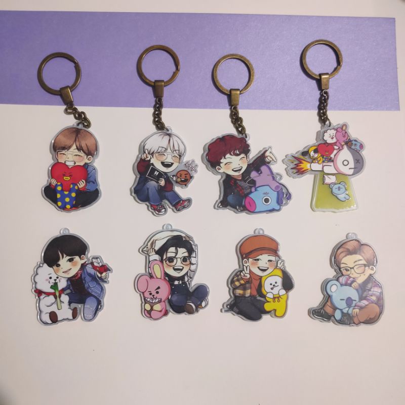 BTS x BT21 Keychains × kahlei • RM JIN JHOPE SUGA JIMIN V JUNGKOOK ...