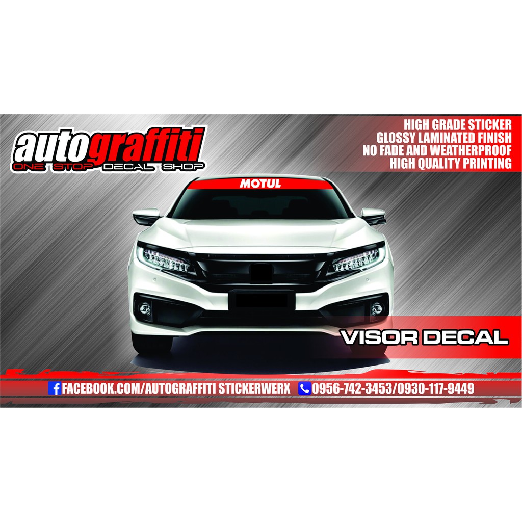 Windshield Visor Decals Quality sticker with different design Shopee