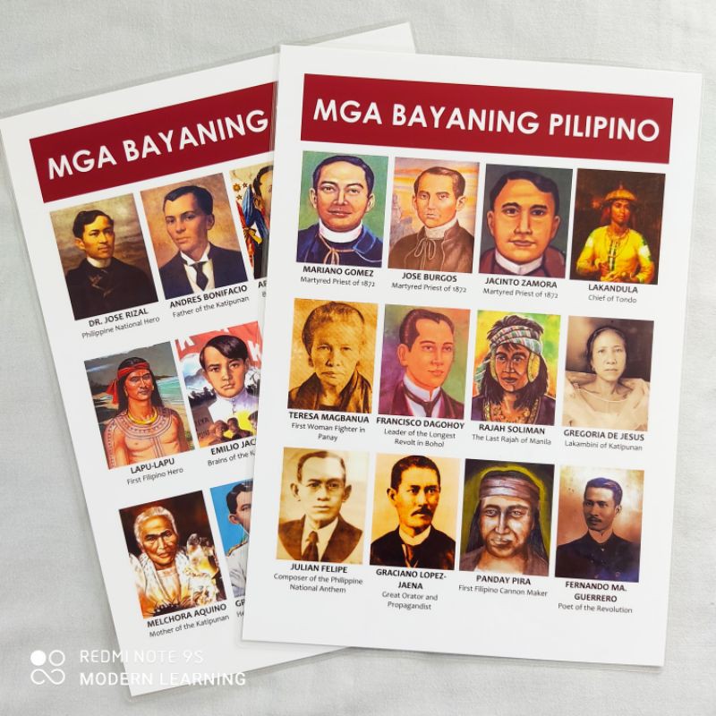 Laminated Bayaning Pilipino A4 | Shopee Philippines