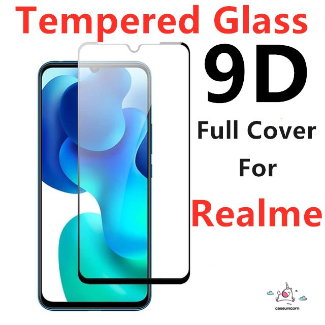 9d Full Cover Tempered Glass Realme C25 C33 C30 C11 C12 C25y C25 C21y