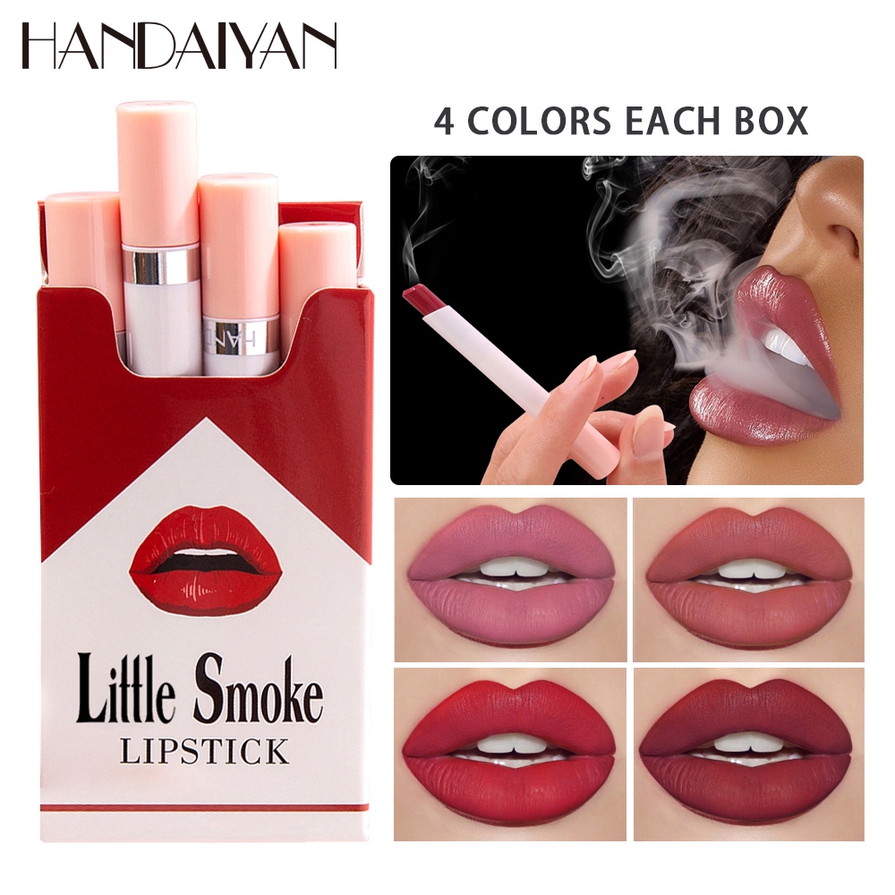 Handaiyan Cigarette Lipstick 4 Pcs Matte Velvet Matte Lipstick Small ...