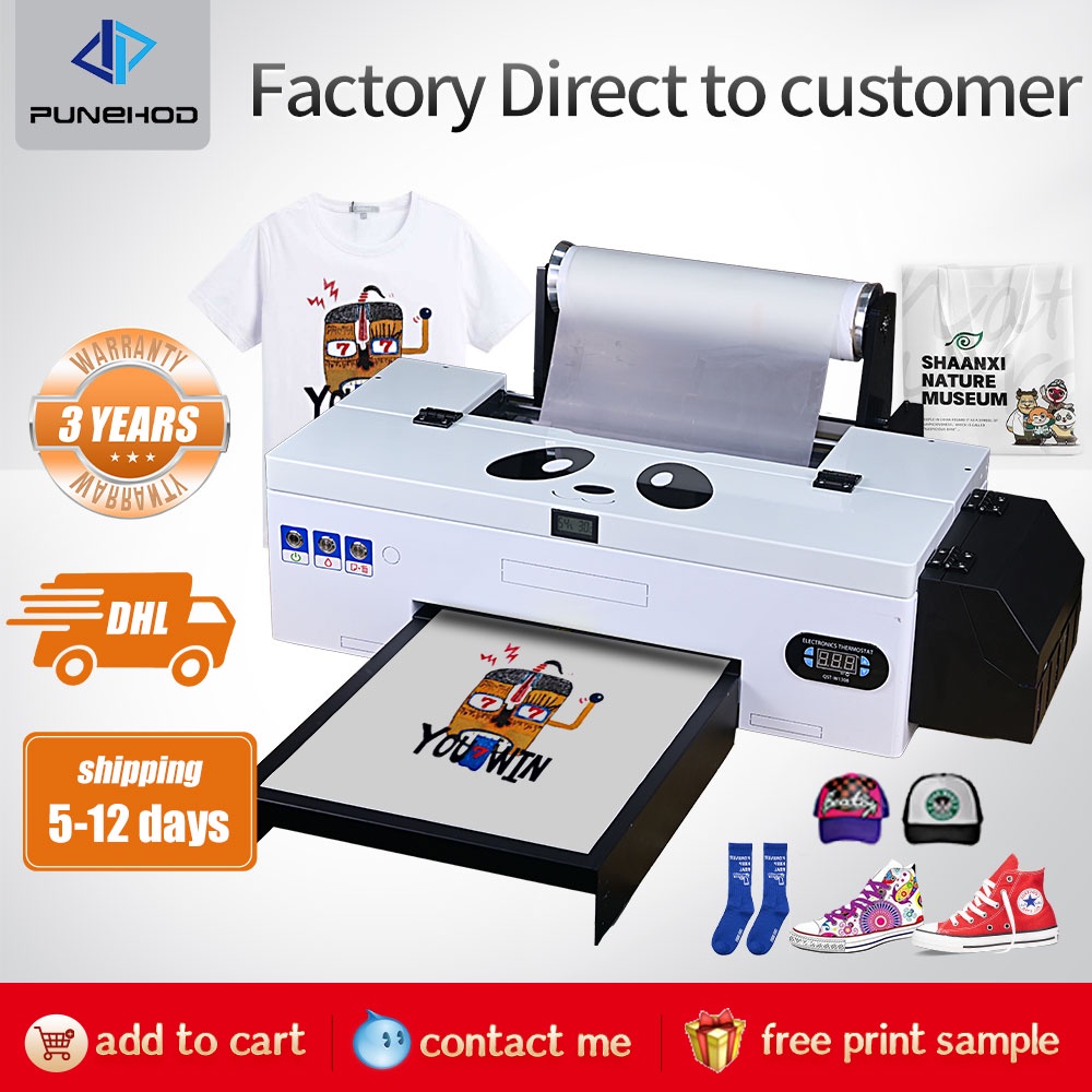 Punehod A3 DTF Transfer To Film DIY Printing Printer Vs DTG Screen Heat