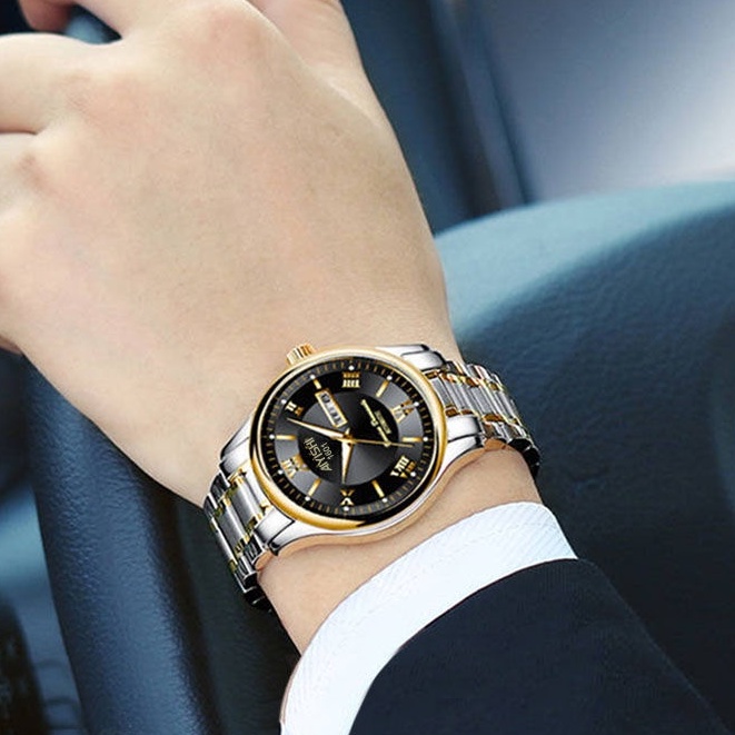Warranty  wrist watch automatic machine core table luminous waterproof calendar watch men's korean version of the love of quartz non-mechanical stainless fashion couple watch for men’s women’s watch electronic sport waterproof digital watch