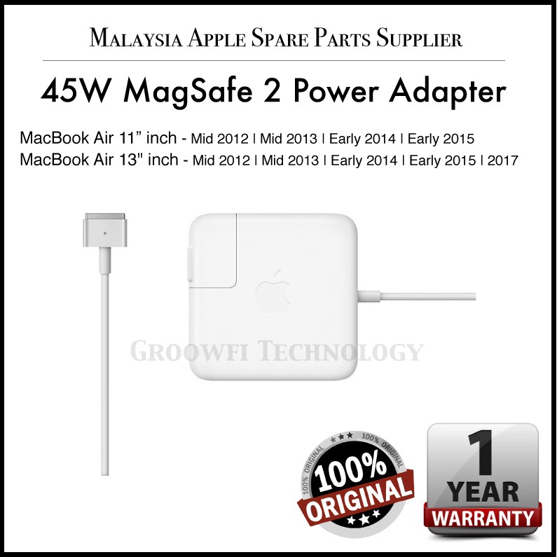 New Original Apple Macbook Air 11 Inch 13 Inch 12 13 14 15 17 45w Magsafe 2 Power Adapter Charger Shopee Philippines