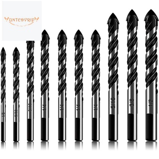 10-Piece Masonry Drill Bits Set for Tile Glass Ceramic Brick Wood, 1/8 to 1/2 Inch Drilling Bits with Handle #1