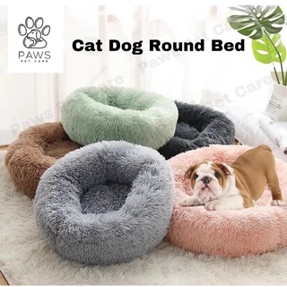 Pet Donut Bed Pet Calming Warm Bed Soft Plush Round Cozy Nest Comfortable Sleeping Mat