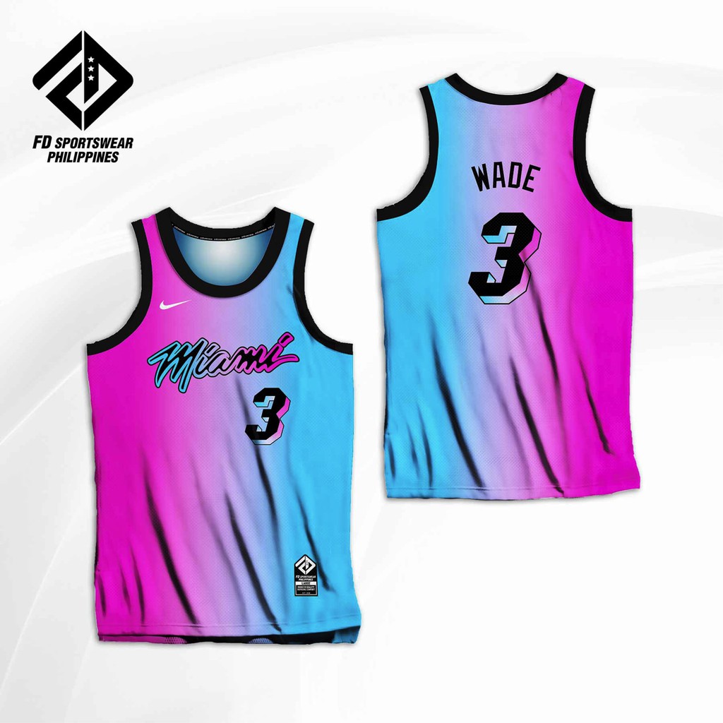 Miami Heat Vice Versa Dwayne Wade 2021 City Edition Full Sublimated Jersey Shopee Philippines