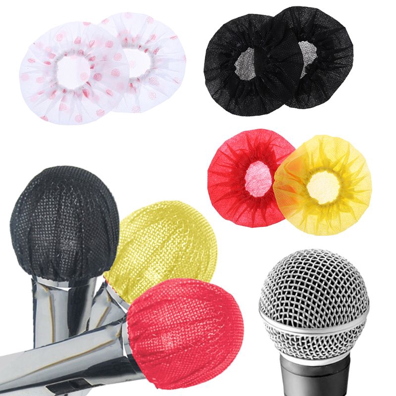 Black+Red+Yellow Disposable Non Woven Fabric Handheld Microphone Sanitary Windscreen Protective Cap Cover for Recording Room,KTV EBaokuup 240Pcs Disposable Microphone Cover Stage Performance 