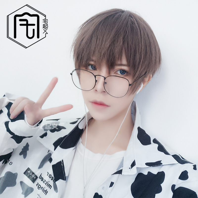 Wigs Men Fluffy Natural Short Hair Boys Korean Version H