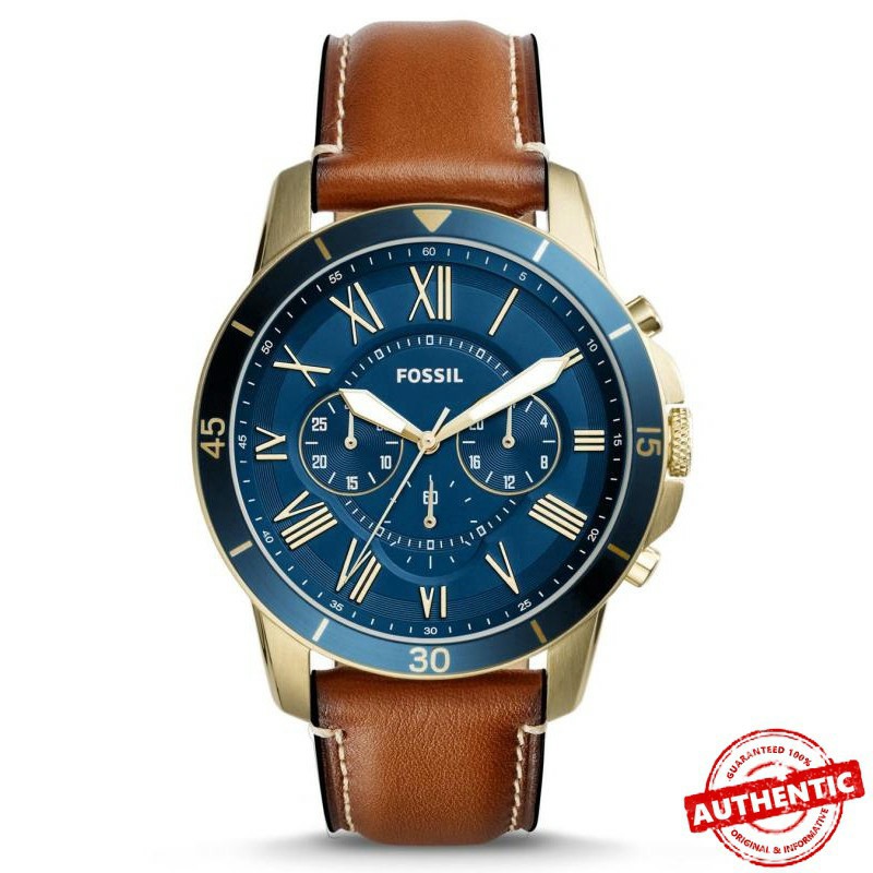 grant sport chronograph blue leather watch