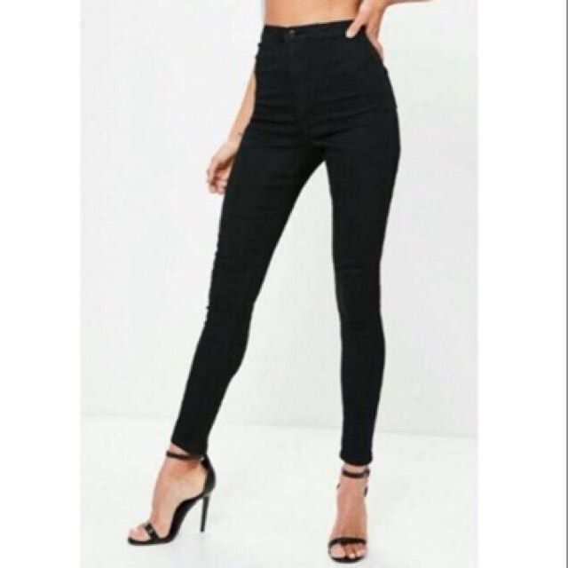 plain black high waisted jeans