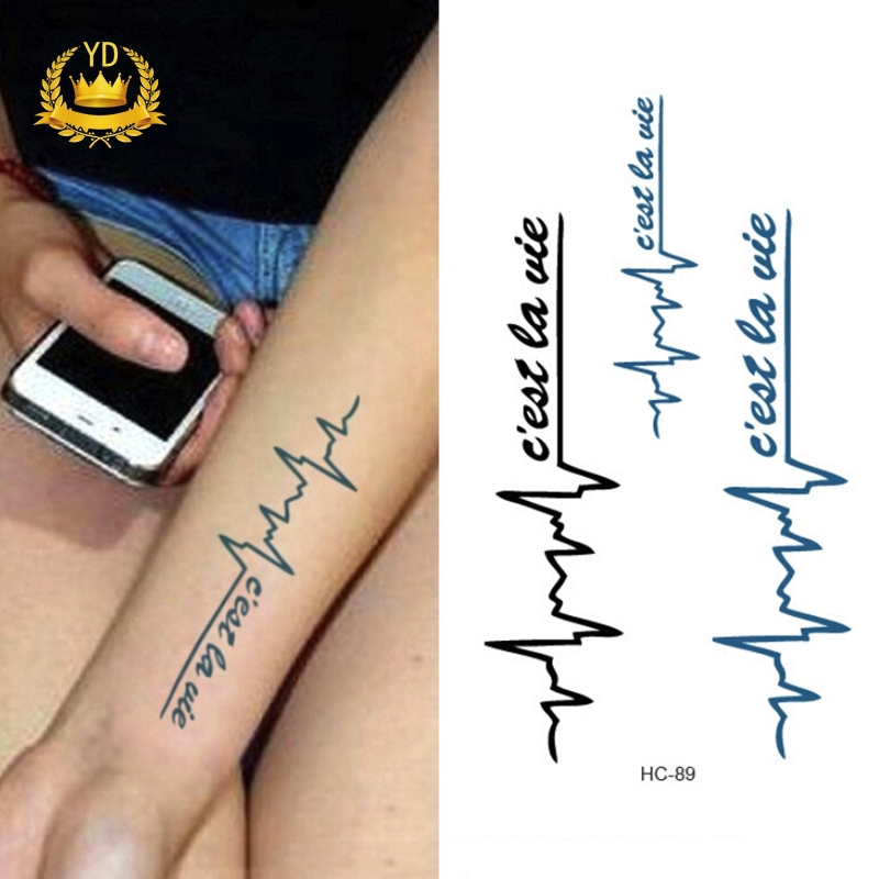 Punk Men Women Waterproof Temporary English Letters Design Tattoo Stickers Ydea Shopee Philippines