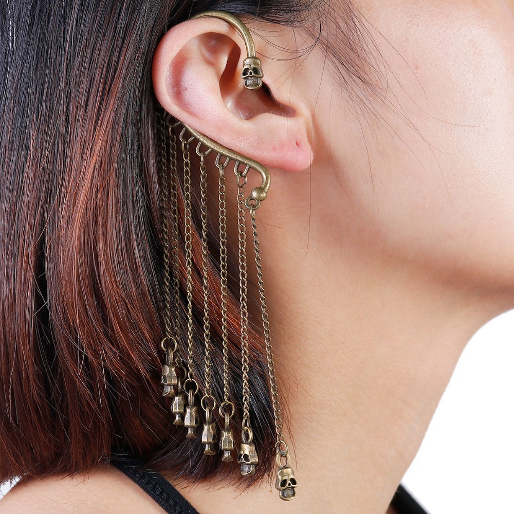 skull cuff earring