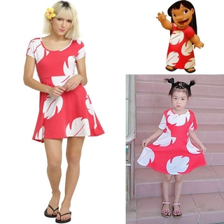 Hot Sale Cartoon Stitch Lilo Dress Hawaiian Skater A Line Dress Women Vestidos Halloween Party Fam Shopee Philippines