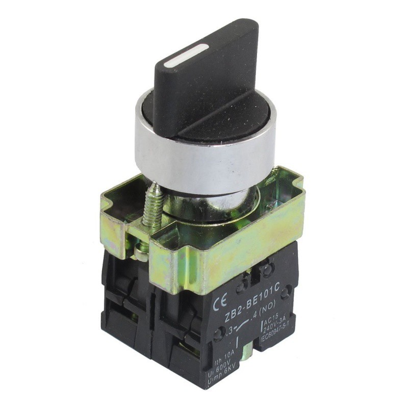 22mm Latching 2 NO 3Position Rotary Selector Select Switch ZB2BE101C