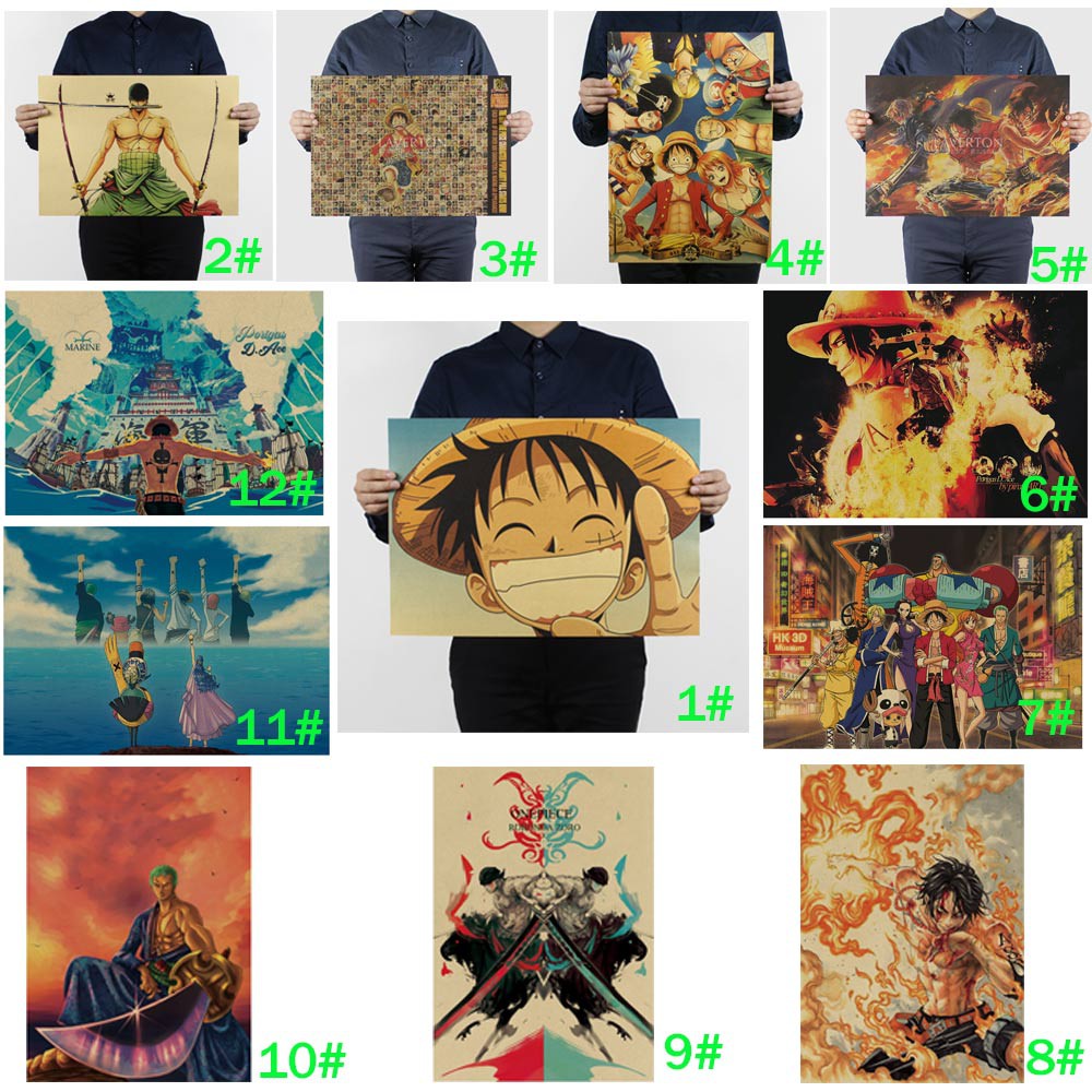 One Piece Anime Vintage Kraft Paper Poster Wall Decor ...