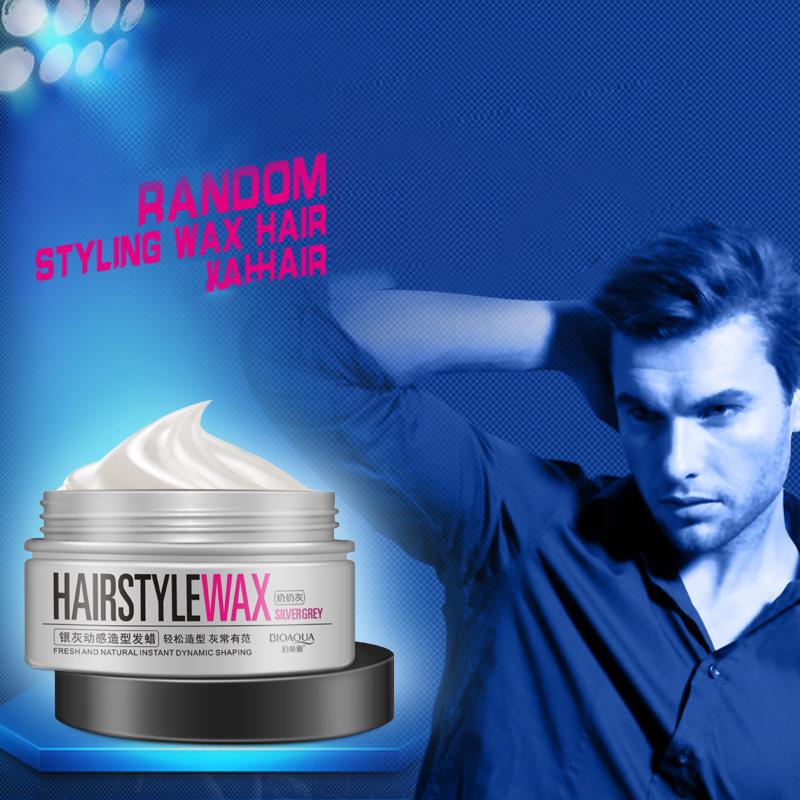 Fashion Hair Wax Silver Grey Short Hair Model Mud Lasting Shopee