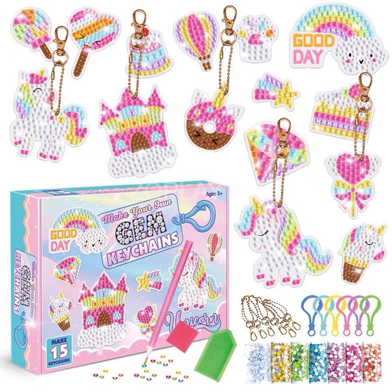 Arts And Crafts For Kids Ages 8-12 - Make Your Own Gem Keychains - 5d  Diamond Painting By Numbers Art Kits For Girls Kids Toddler Ages 3-5 4-6  6-8