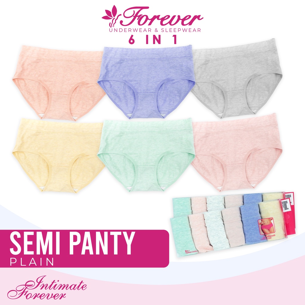 Intimate Forever Nbs 6 In 1 Semi Panty Cotton Underwear Assorted Color
