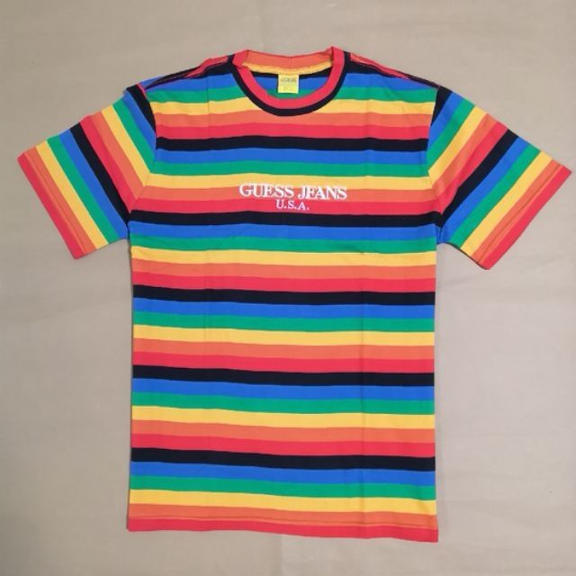 guess jeans rainbow t shirt