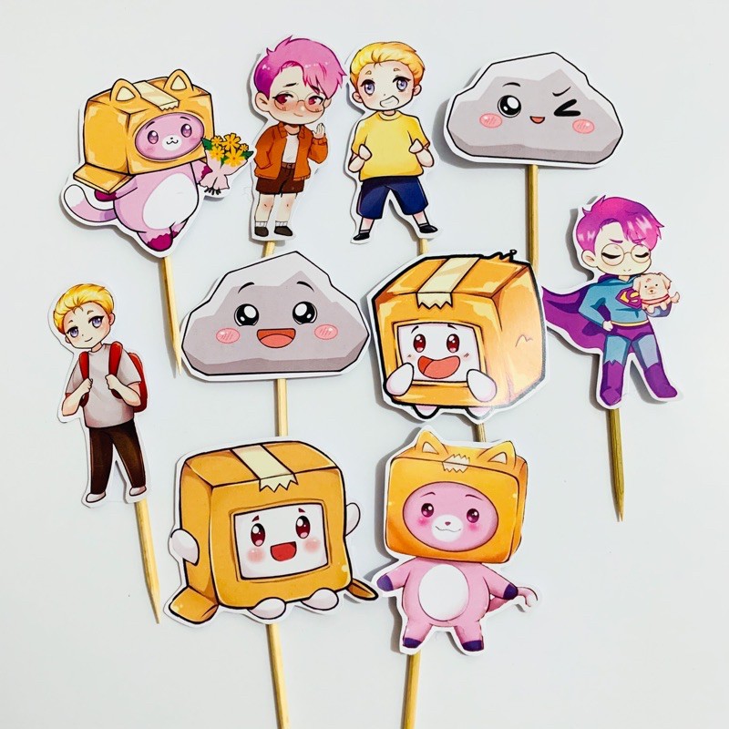 Lankybox World Cupcake Topper Birthday Birthday Cupcake Decoration 