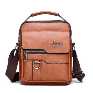 Casual Retro Jeep Men Handbags Shoulder Messenger Briefcase PU Leather Backpacks Ready Stock COD #2