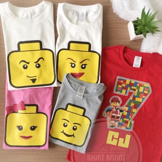 Lego Customized Shirt Family Birthday Shirts Shopee - 