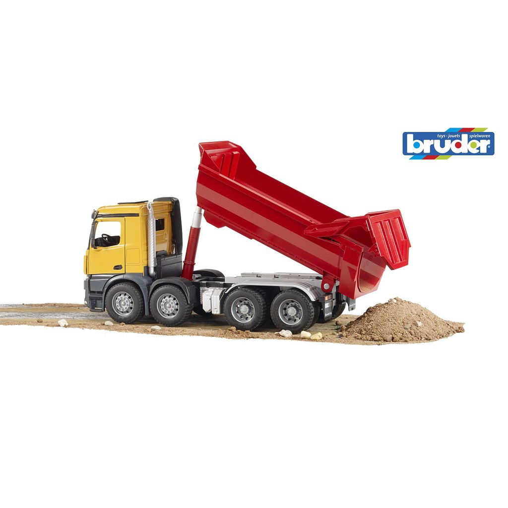 bruder mb arocs halfpipe dump truck