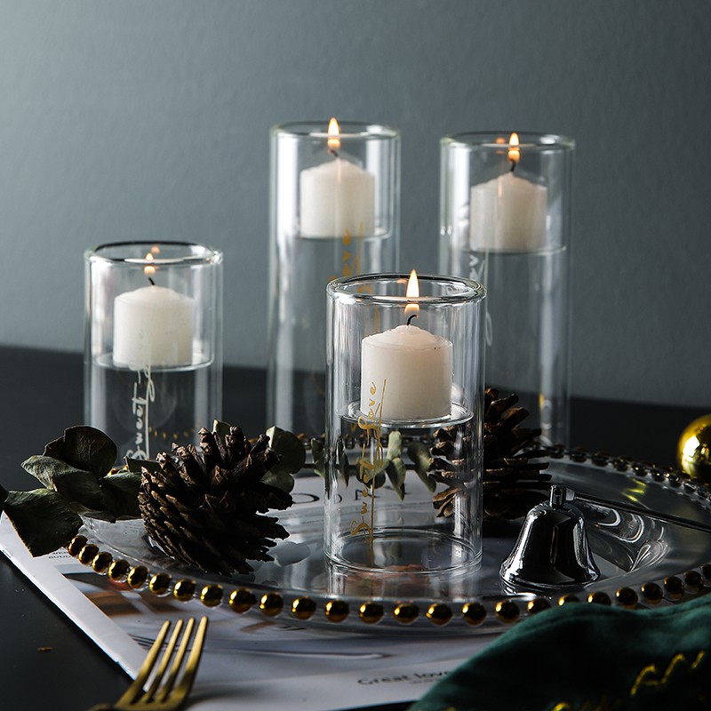 glass wedding candle holders