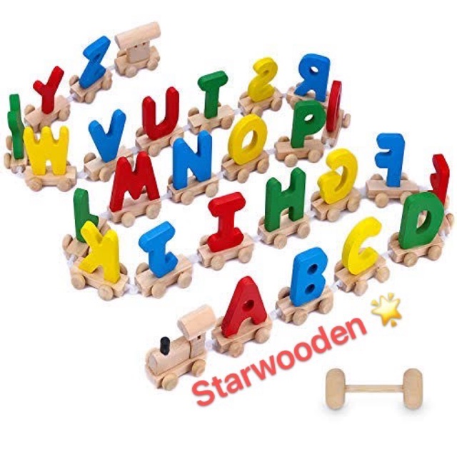 wooden letters train