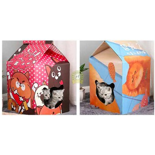 Cat Corrugated Milk box Corrugated Paper Scratcher nest house cat toy