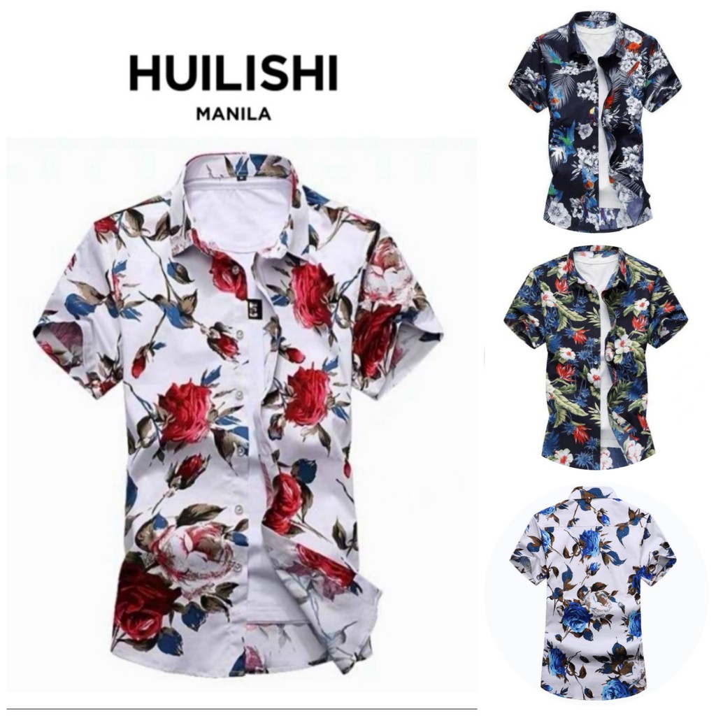 Download HUILISHI 13 designs Hawaiian Flower Men's Summer Short ...