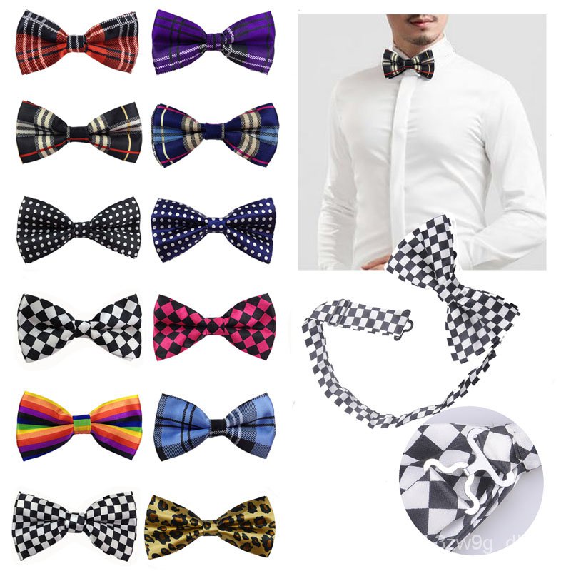 Men Classic Plaids Tuxedo Formal Necktie Bowtie Wedding Party Adjustable Bow Tie