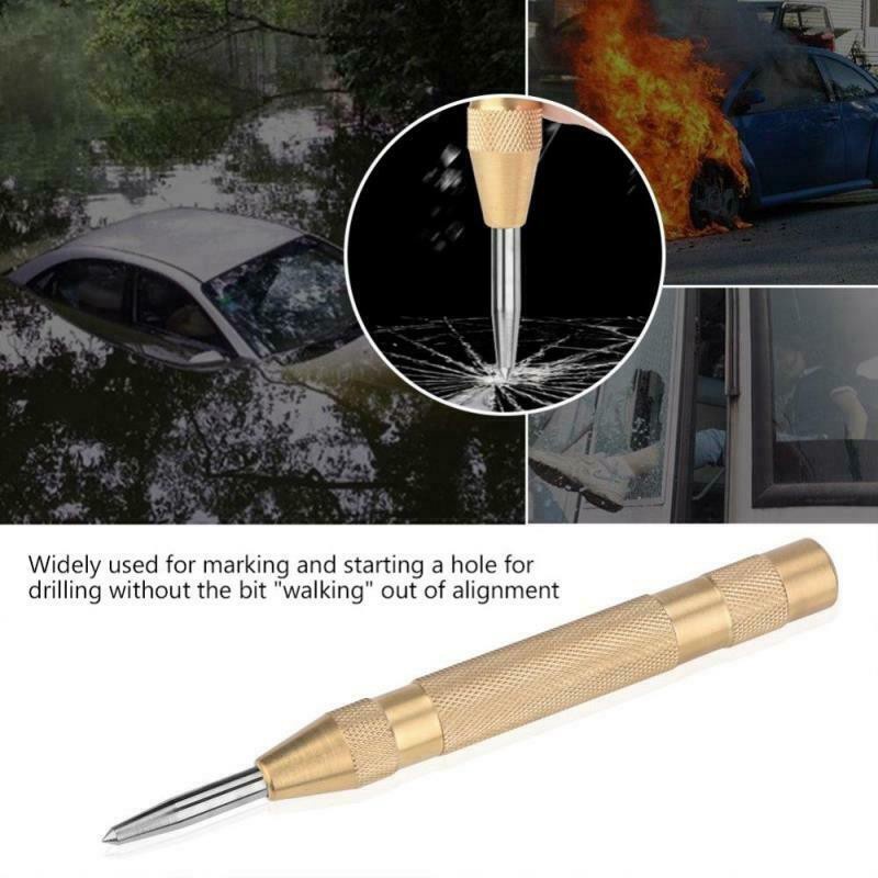 2Pcs Heavy Duty Automatic Center Pin Punch Spring Loaded Metal Wood Press Dent Marking Starting Holes Tool