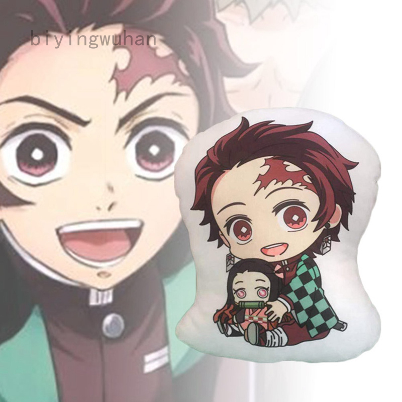 biyingwuhan cute anime demon slayer  kimetsu no yaiba kamado tanjirou  nezuko cosplay cotton doll pillow stuffed toy