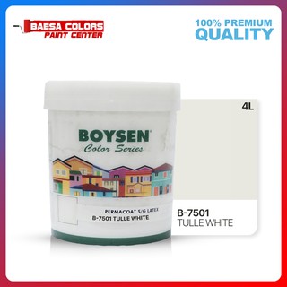 BOYSEN PERMACOAT LATEX PAINT COLOR SERIES TULLE WHITE (B-7501) | Shopee ...