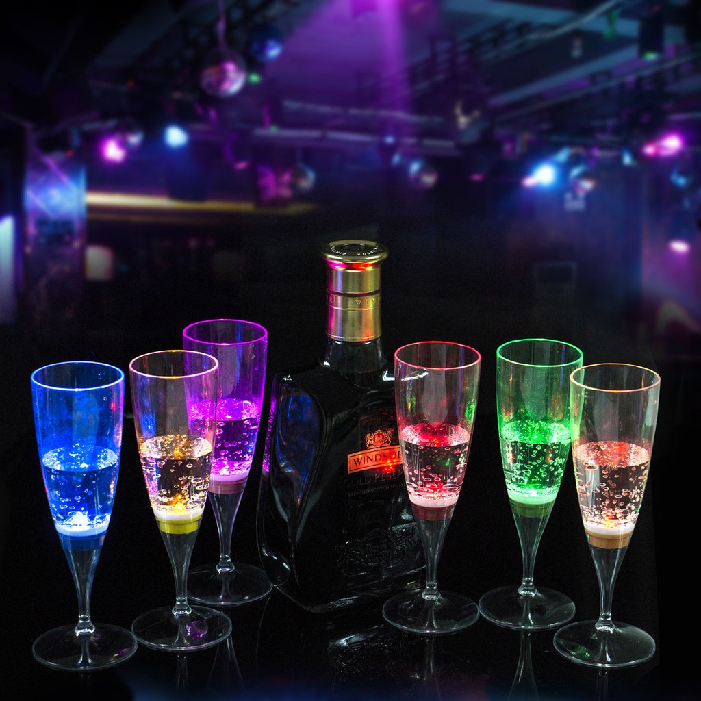 flashing led wine glasses